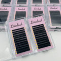 High Quality Individual Synthetic Hair Natural Long Lash Trays Wholesale Private Label Lash Extension Tray Supplies 8-15mm