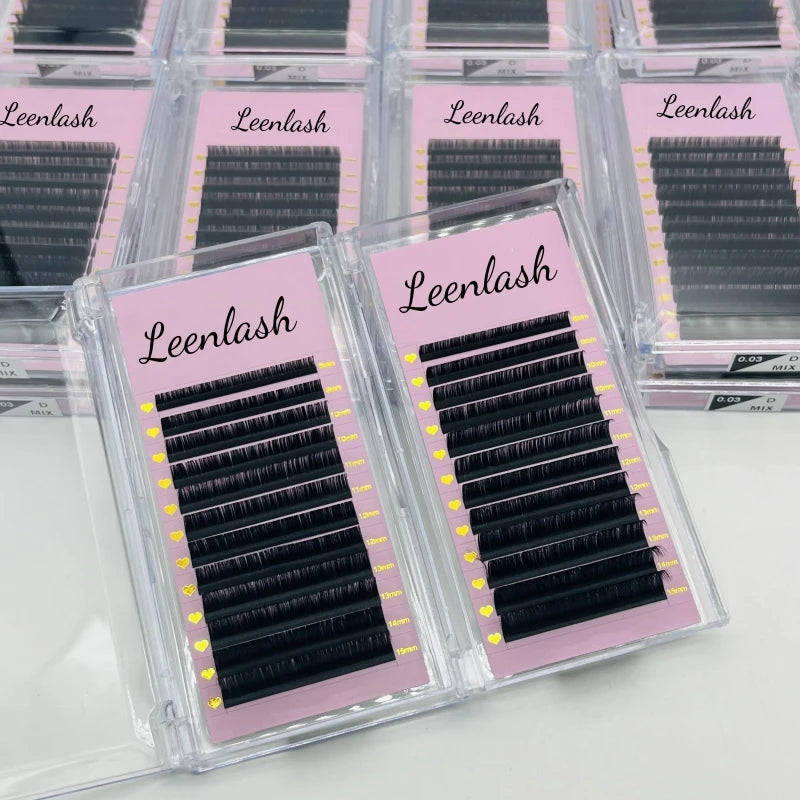 High Quality Individual Synthetic Hair Natural Long Lash Trays Wholesale Private Label Lash Extension Tray Supplies 8-15mm