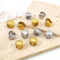 Wholesale 18K Gold Plated Stainless Steel Heart Shell Geometric Hoop Earrings Waterproof Texture Buckle Fashion Fine Jewelry