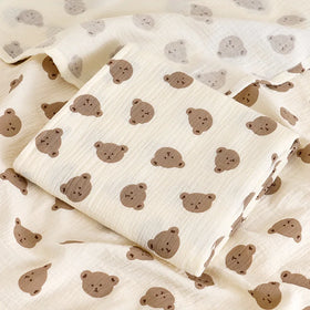 100% Cotton Breathable Lightweight Printed Animal Pattern Custom Printing Fabric for Baby Clothes Girls & Boys Diapers