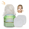 MSDS Certification 8cm Reusable Bamboo Makeup Remover Pads Gift Metal Tin Soft Facial Makeup Embossing Cotton Pads