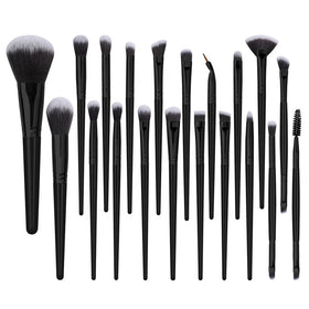 MAANGE 20pcs Professional Foundation Brush Set Wholesale Black Conceal Fan Brush with Mascara Eye Makeup Brushes Set