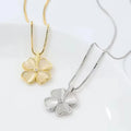 Wholesale Cute Fine Jewelry 925 Sterling Silver Shell Four Leaf Clover Pendant Necklace for Women 18k Gold Plated