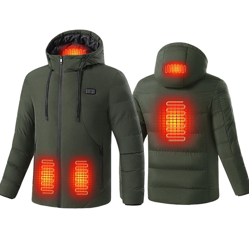 Men Women Heated Jacket 4 Zones Single and Dual Control USB  Heated Jacket Women Washable Smart Heated Padded Clothes Plus Size