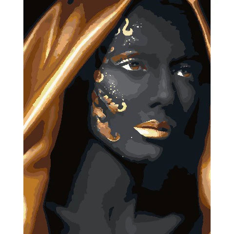 Canvas Painting Oil Painting by Numbers Handpainted Home Decoration Black Woman Paint by Numbers Modern Wall Art Gift