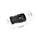 20mm Plastic Black Backpack Adjustable Clasp Strap Buckle