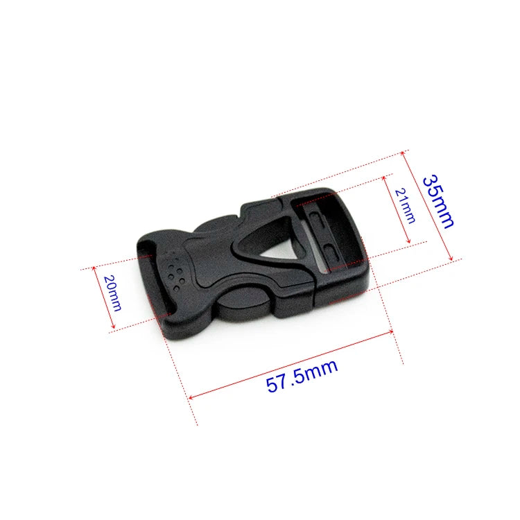 20mm Plastic Black Backpack Adjustable Clasp Strap Buckle