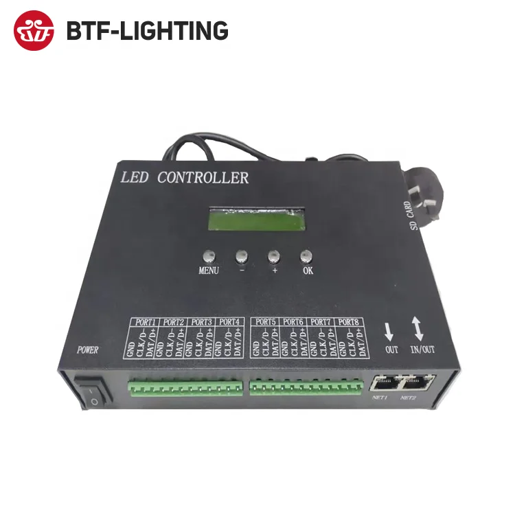 SD Card FAT SPI TTL Pixel 8outports Address Support Jinxi System Console H807SA  LED Slave Artnet Protocol Controller H807SA