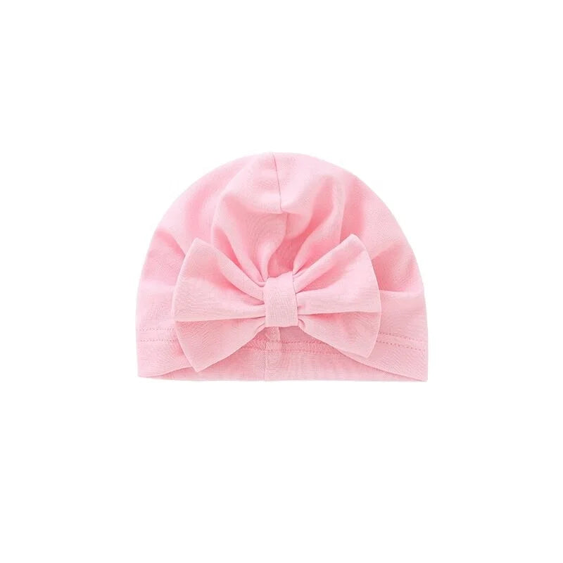 Unisex Baby Big Hair Bow Knotted Head Wrap Oversized Beanie 100% Cotton Common Warm for Newborn Infant Toddlers