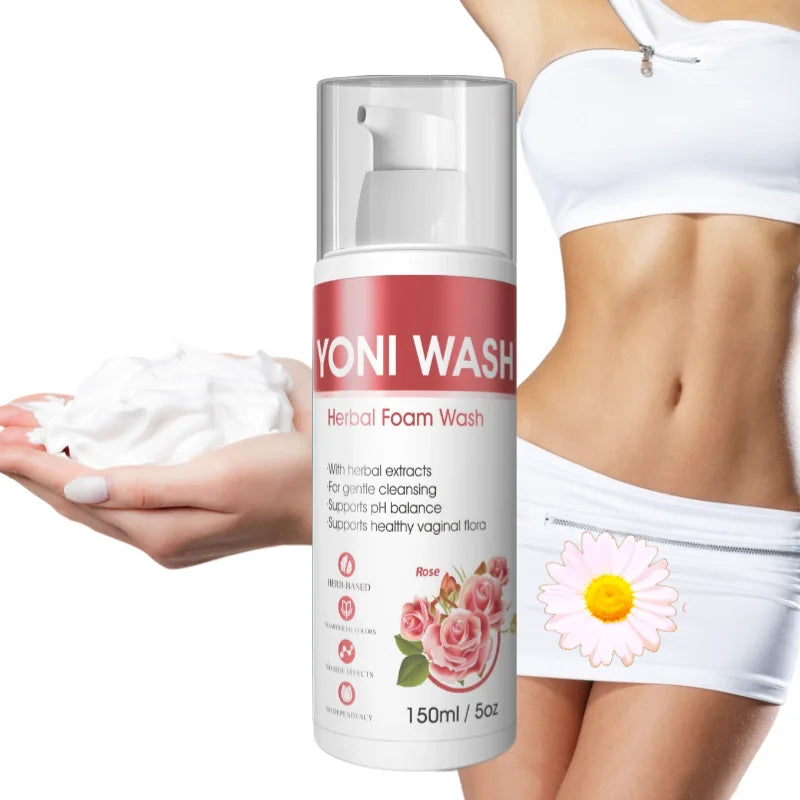 Prof.Ding Natural Boric Acid Yoni Foam Wash for pH Balance Odor Control and Yeast Infection Relief 150ml