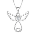 Fashion Dainty Resin Ashes Pendant Necklace 925 Sterling Silver Cubic Zirconia Custom Plating Angel Pendant Necklace for Women