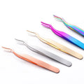 Lash Applicator Tool DIY False Eyelash Applicator Tool Stainless Steel Curved Eyelash Tweezers for Cluster Lash Strip Lashes