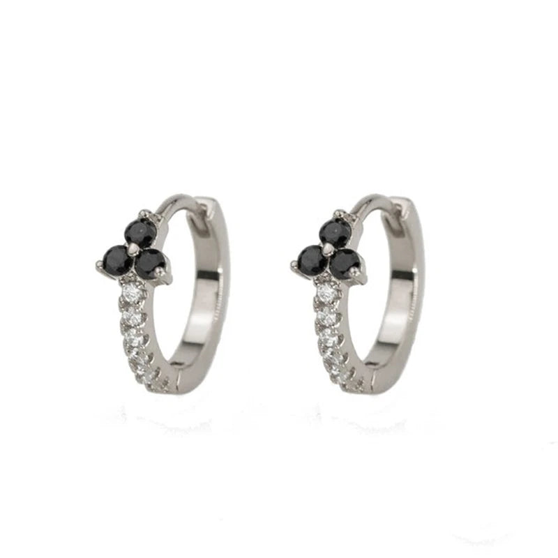 ROXI Factory Wholesales 925 Silver CZ Zircon Stone Hoop Huggie Earrings for Women