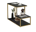 New Design Modern Sofa Side Table Golden Marble Stainless Steel End Table Three-Layer Shelf for Living Room Sofa Center Table