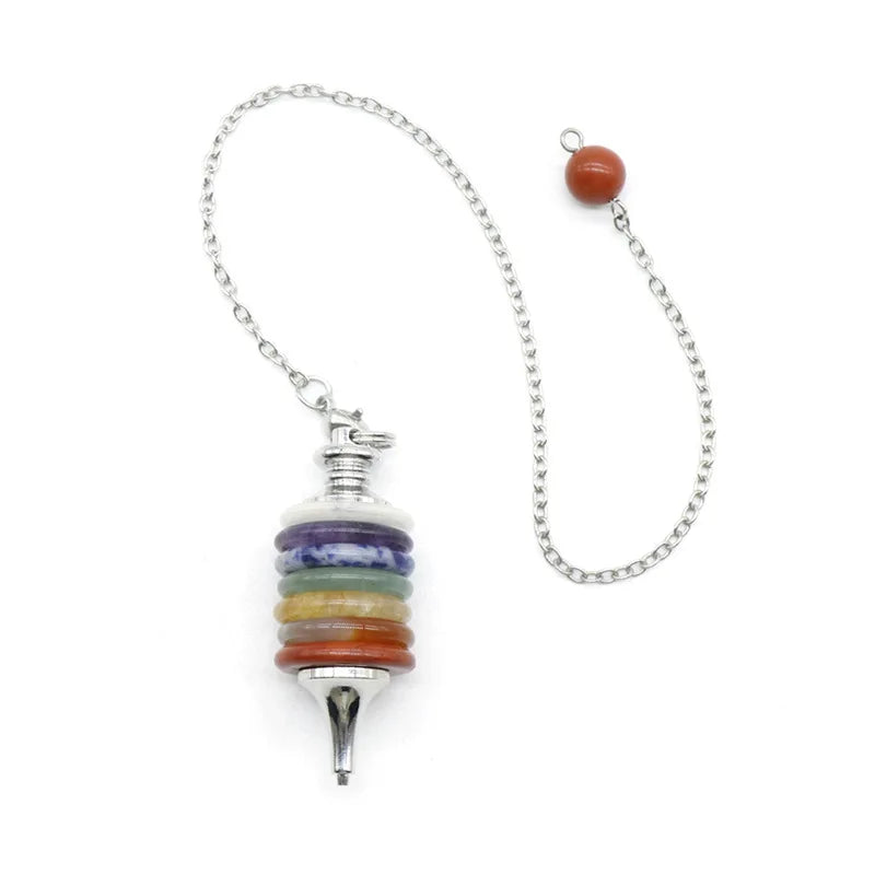 Huiying Latest Design Gemstone 7 Chakra Healing Crystals Necklace Pendulum Jewelry