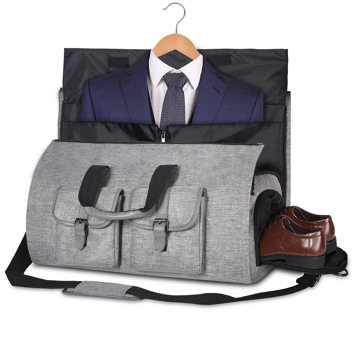 New Trendy Large Overnight Gym Duffle Bag for Men Custom Patch Garment Luggage Zipper Closure Weekender Shoe Pouch