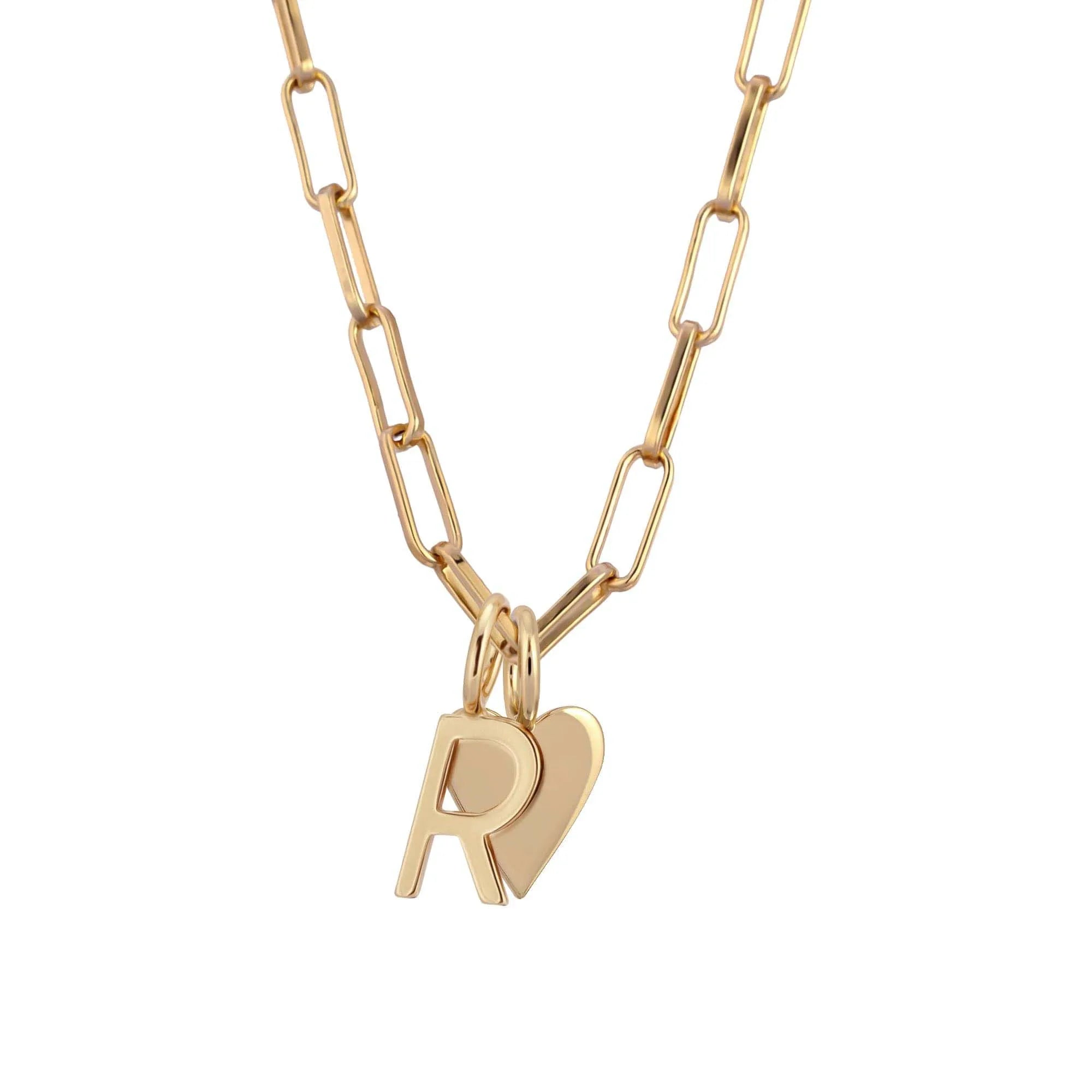 For Design Trendy Fine Fashion Jewelry for Women 925 Silver 18K Gold Rhodium Plated Letter Heart Charms Engagement Necklace