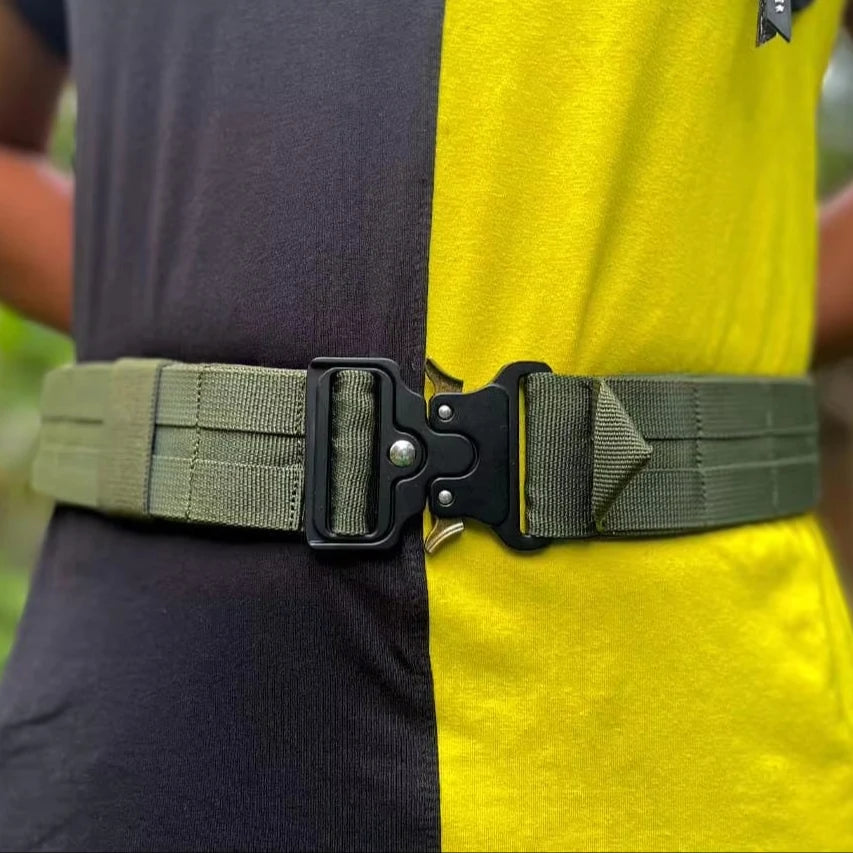 Heavy Duty Tactical Belt with Zinc Alloy Buckle Outdoor Safety Canvas Webbing Nylon Manufacturer's Fabric Belts