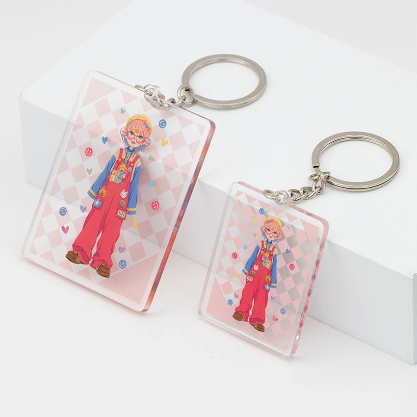 Communicable Transparent Colored Acrylic Keychain Set Kit Good Quality New Product Plastic Cartoon Style