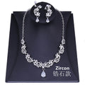 2 in 1 Necklace Earring Zircon Crystal Evening Dress Bridal Accessories Bridal Jewelry Set