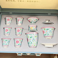 Portable Chinese Kung Fu  Tea Set Ceramic Gaiwan Teacups Teapot with Gift Bag Tea for One