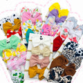 New Arrival 4Pcs/set Newborn Waffle Bow Hair Band Turban Headband Print Polka Dot Leopard Cow Fruit Waffle Bow Headbands Set