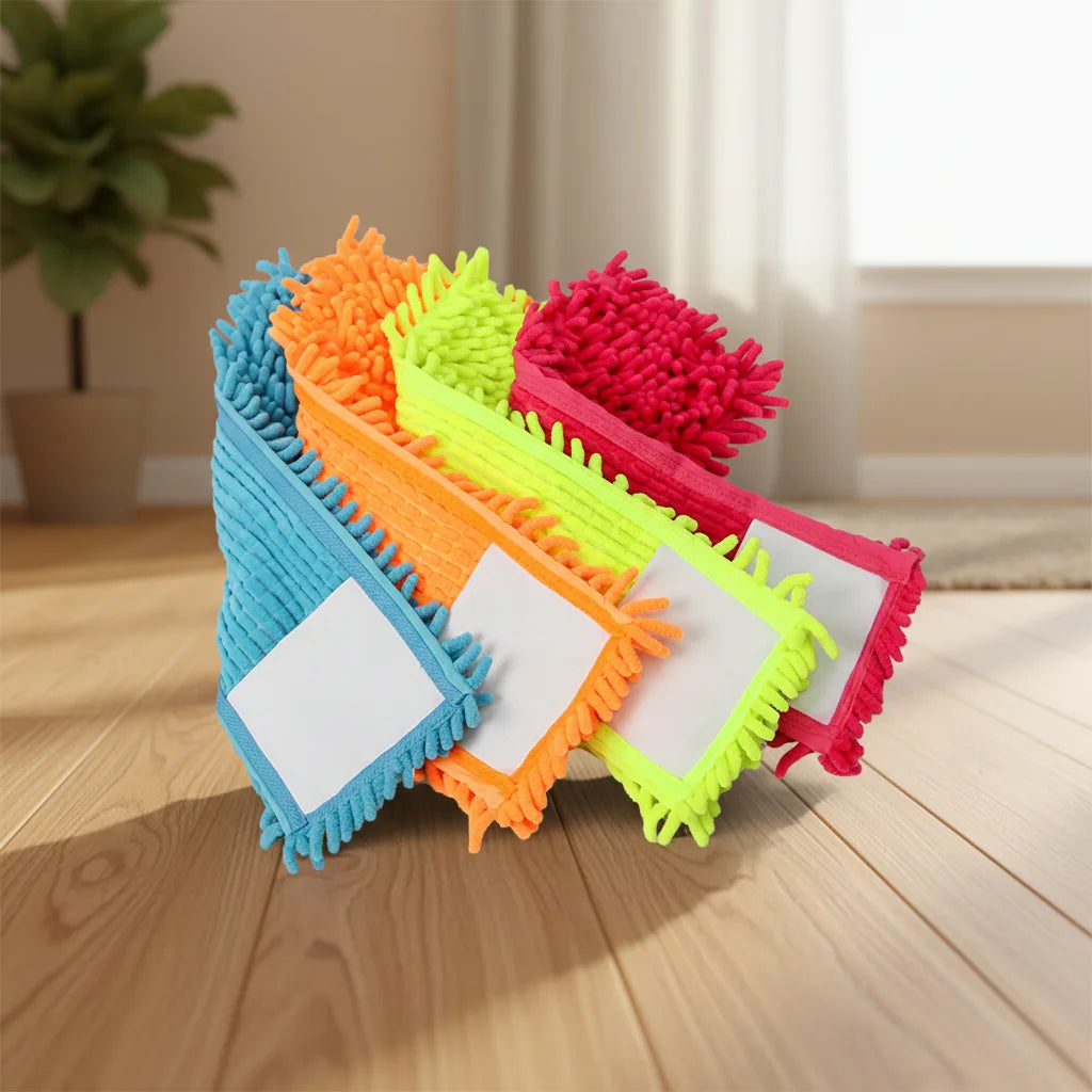 Factory Sale Eco-Friendly Chenille Microfiber Flat Mop with Telescopic Handle for Dry Floor Dust Cleaning Home Hotel Office Car
