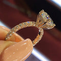 Trendy Crystal Engagement Design Rings for Women White Zircon Cubic Elegant Rings Female Wedding Jewelry