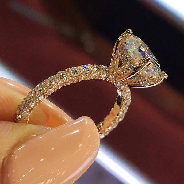 Trendy Crystal Engagement Design Rings for Women White Zircon Cubic Elegant Rings Female Wedding Jewelry