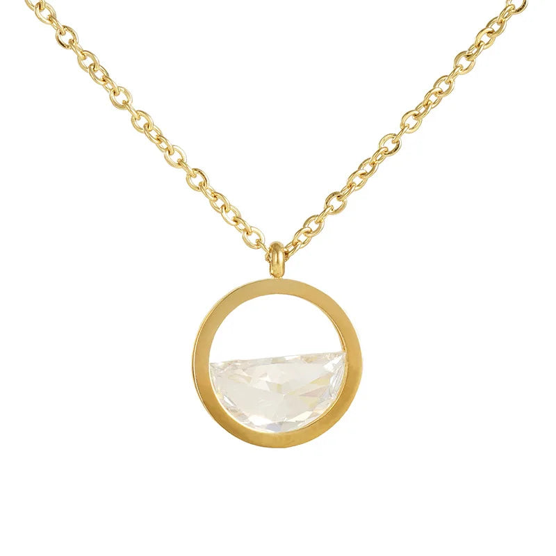 Wish Arabic Crystal Siver Custom Gold Plated Muslim Islamic Middle East Jewelry Stainless Steel Allah Necklace for Women Gifts
