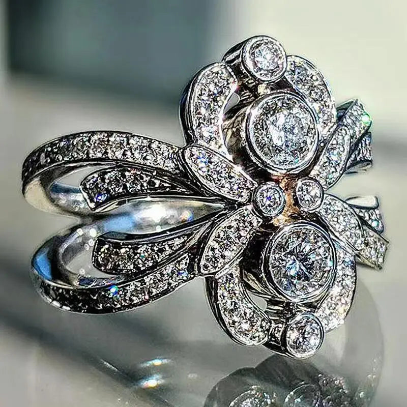 CAOSHI New Trendy Design Women Rings Factory Price Silver Color Round Cut Engagement Wedding Luxury Female Ring