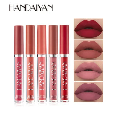 HANDAIYAN 12-color MatteLiquid Lip Gloss Waterproof Long Lasting Lipstick Plump Makeup Lip Gloss