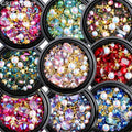 GREENKEM Mix Shapes Metal Twisted Bar Beads Frosted Heart Nail Art Rhinestones Manicure DIY Tips Pearls Glitter Diamond Nail Art