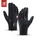 Winter Waterproof Cycling Gloves Wholesale Printed Velvet Full Finger Design for Running and Bike Riding