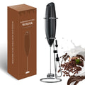 Milk Frother Stainless Steel Kit Eco-Friendly Mnanofoamer Maker Handheld Powerful Heater Whisk 3 In1 Electric Mixer AA Black
