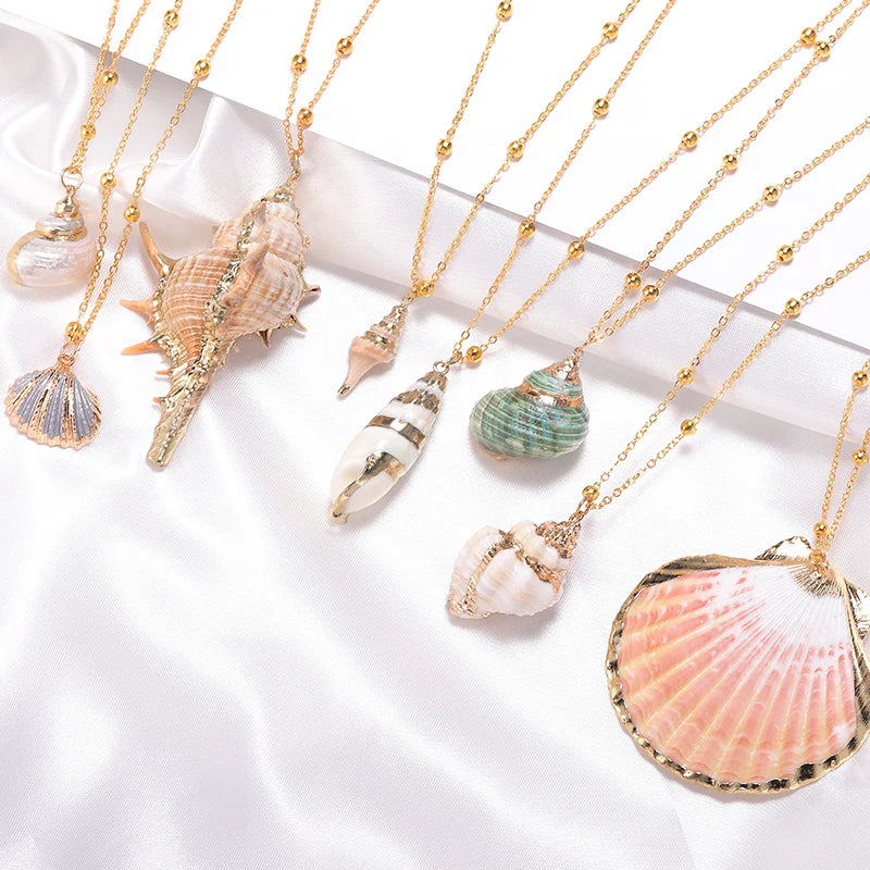HOVANCI Ocean Series Jewelry Real Natural SeaShell Necklace Pendant for Women 7 Abalone Shell Necklace