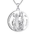 Fine Jewelry Saint Francis of Assisi Pet Animals 925 Sterling Silver Pendant Necklace Catholic Pray Jewelry