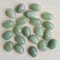 DIY Natural Gemstone Oval Loose Stones 10*14mm Green Aventurine Cabochon for Jewelry Crafts