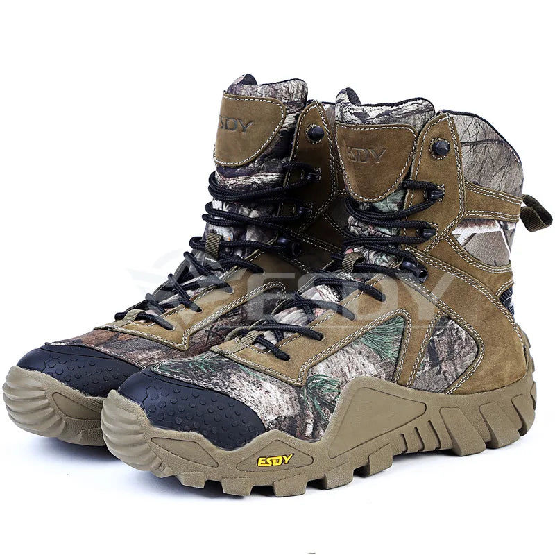 Tactical Boots Camouflage  Waterproof Antislip Desert Tactical Boot Pythons Grain  Boots for Outdoor
