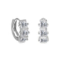 Colorful Stone 925 Sterling Silver Earrings Set Three White Blue Red Black CZ Hoops for Women Girl Fine Jewelry Wholesale