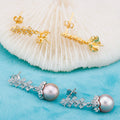 E010892 S925 Pearl Earring 925 Sterling Silver DIY 6-8mm Natural Freshwater Pearl Stud Earring for Women
