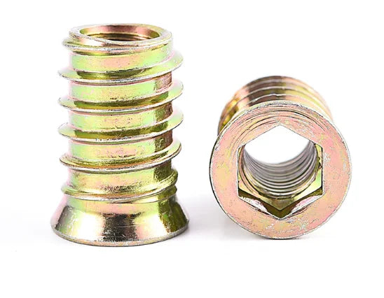 M4 M5 M6 M8 Furniture Countersunk Hex Embedded Nut Threaded Insert Nuts for Wood