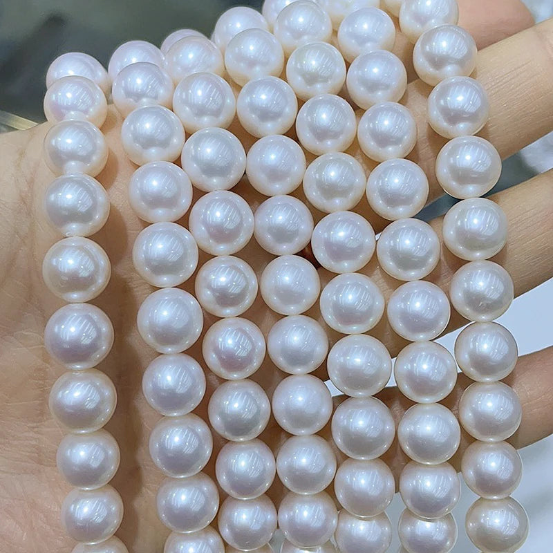 White/Pink/Purple 6A Cultured Natural Real Freshwater Pearl Strand String Beads Wholesale Loose Round Fresh Water Pearl