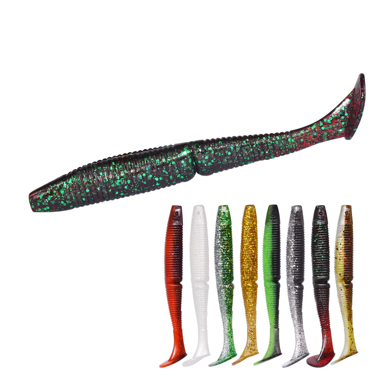Factory Direct 2-Section Swimbait Fishing Shad Lure 140mm 17g PVC Soft Material Double-Colored Wobblers for Marlin Rivers Lakes