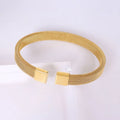 French Style Ins Personalized Weaving Design Adjustable Bracelet Jewelry 18k Gold Plated Mesh Opening Bracelet