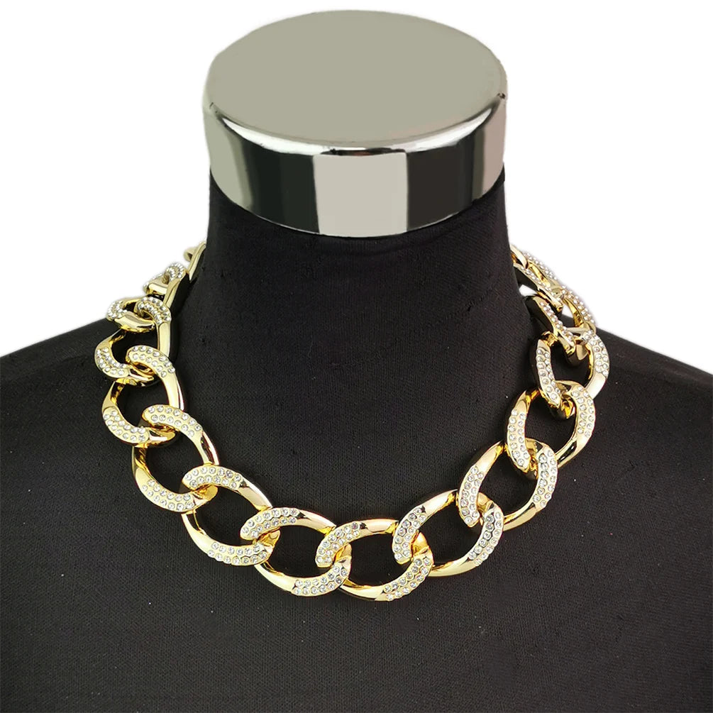 Europe and America Punk Retro Geometric Thick Chain Necklaces Women's Fashion Street Snap Personalized Choker Necklaces