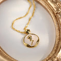 Fashion French Classic Rose Pendant Necklace Tulip Flower Sweater Chain 18K Waterproof Stainless Steel Necklace Fashion Jewelry