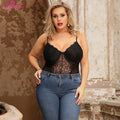Ohyeah Hot Low MOQ Wholesale Price Floral Lace Hollow Out Jumpsuits Playsuits & Bodysuits Plus Size Women's Underwear Lingerie