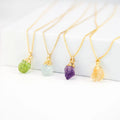 Silver Gold Stainless Steel Crystals Healing Stones Necklace Birthday Gemstone Jewelry for Weddings