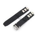20mm Black Rubber Watch Band With Silver Clasp for Cartier 21 W10198U2 W10125U2 W10197U2 W10184U2